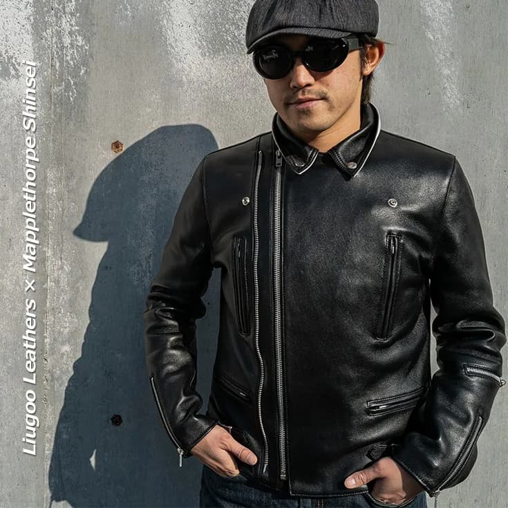 Liugoo Leathers UKダブルライダースジャケット メンズ