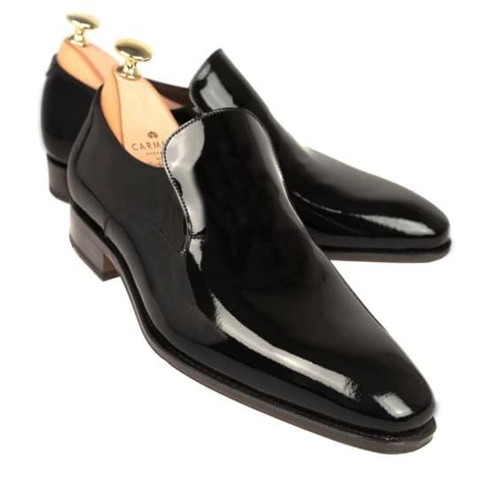 CARMINA 10081 BLACK PATENT SLIPPERS (RAIN)