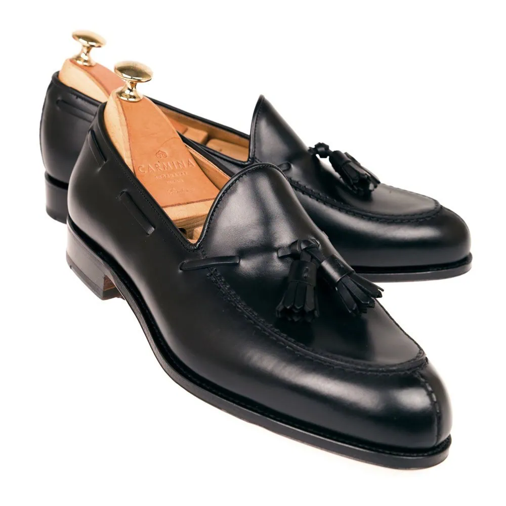 CARMINA 734 BLACK TASSEL LOAFERS FOREST EEE (FOREST-EEE)