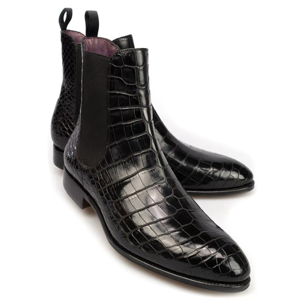 CARMINA 80186 ALLIGATOR CHELSEA BOOTS (INCA)