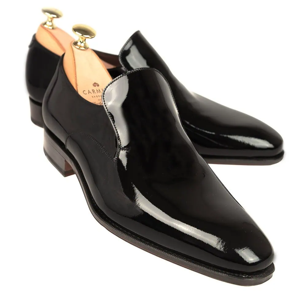 CARMINA 10081 BLACK PATENT SLIPPERS (RAIN)