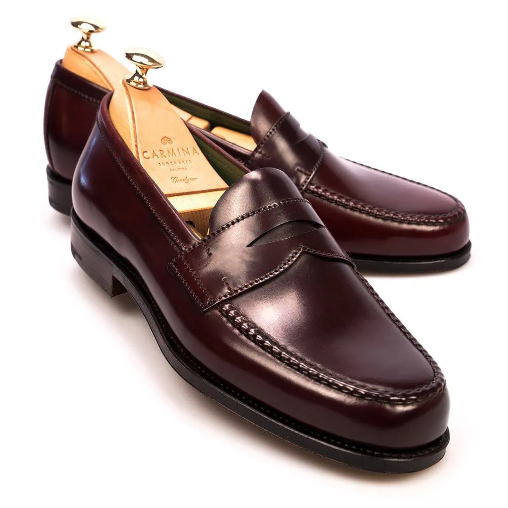 CARMINA 80440 CORDOVAN PENNY LOAFERS (PINA)