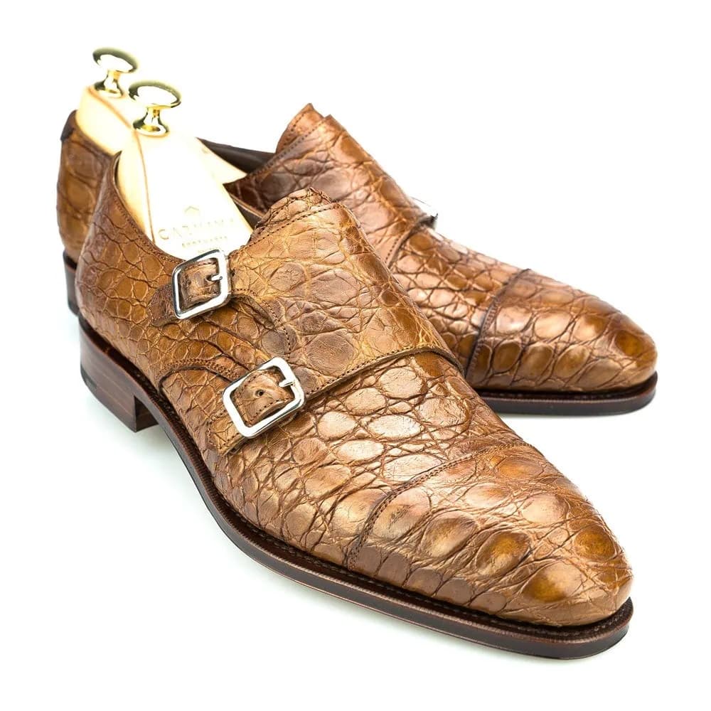 CARMINA 10003 CROCODILE DOUBLE MONK SHOES (SIMPSON)