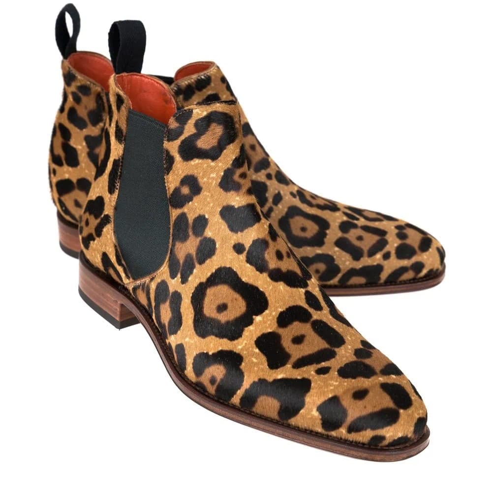 CARMINA 1208 PONY LEOPARD CHELSEA BOOTS (HILLS)