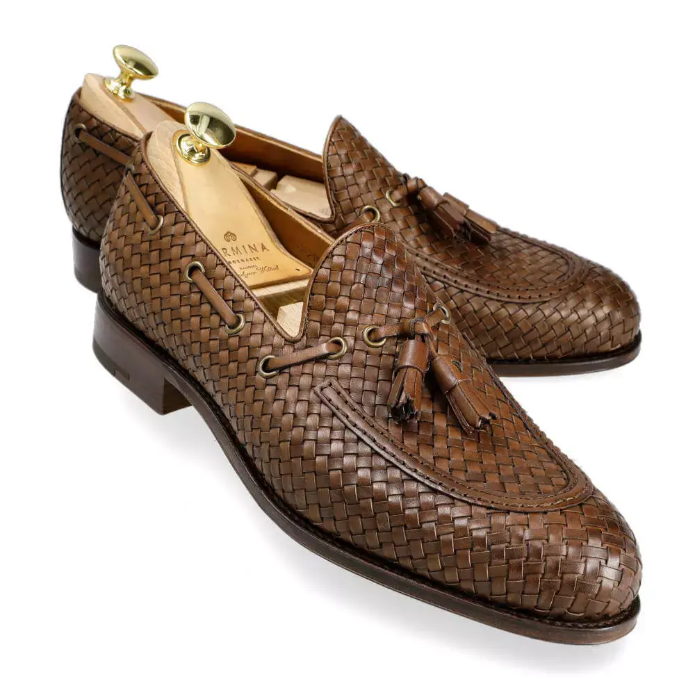 CARMINA 80299 BRAIDED TASSEL LOAFERS (FOREST)