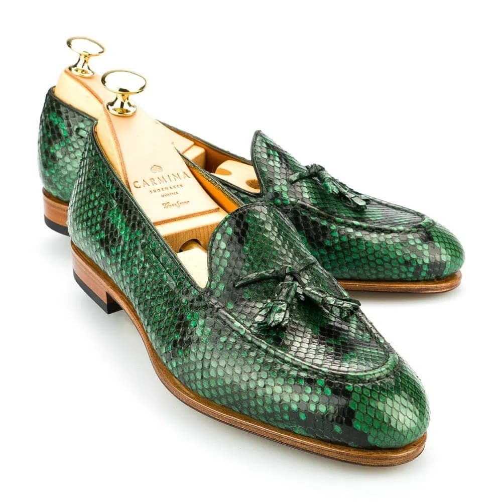 CARMINA 1640 WOMEN'S LOAFERS IN GREEN PITON (INCL. SHOE TREE) (DRAC-20)