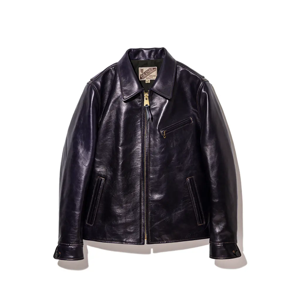 Y'2 LEATHER INDIGO HORSE SINGLE BREASTED JACKET