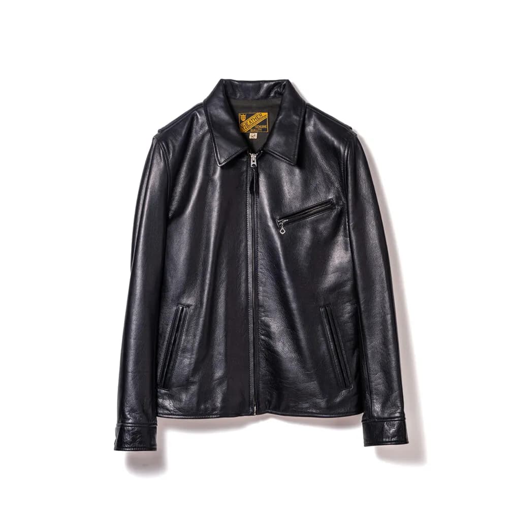 Y'2 LEATHER STEER OIL SINGLE BREASTED JACKET