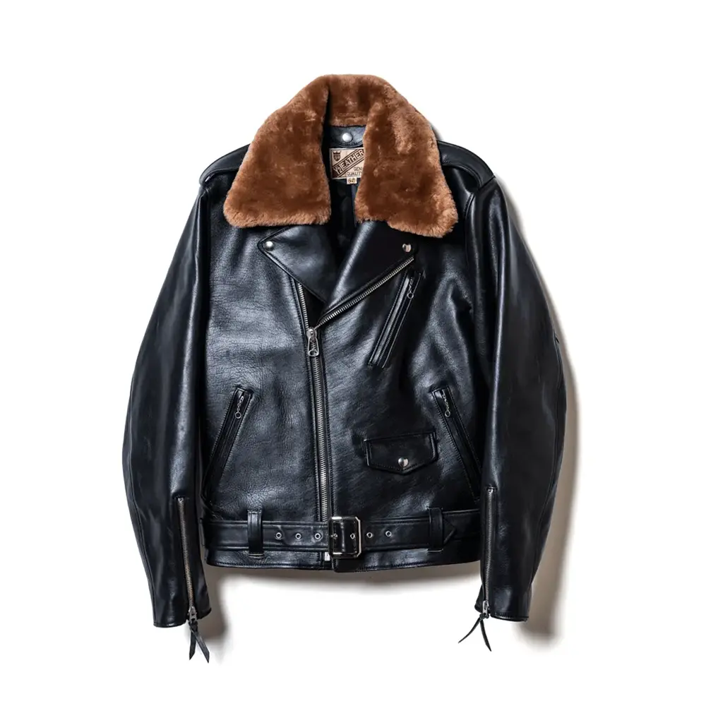 Y'2 LEATHER SUMI DYED HORSE DOUBLE BREASTED MORTORCYCLE JACKET