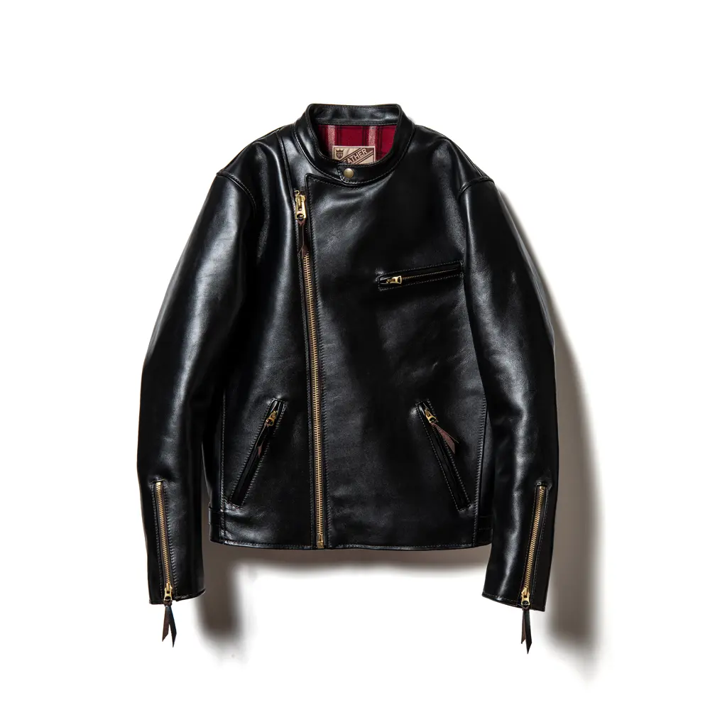 Y'2 LEATHER VINTAGE HORSE DOUBLE BREASTED MOTORCYCLE JACKET