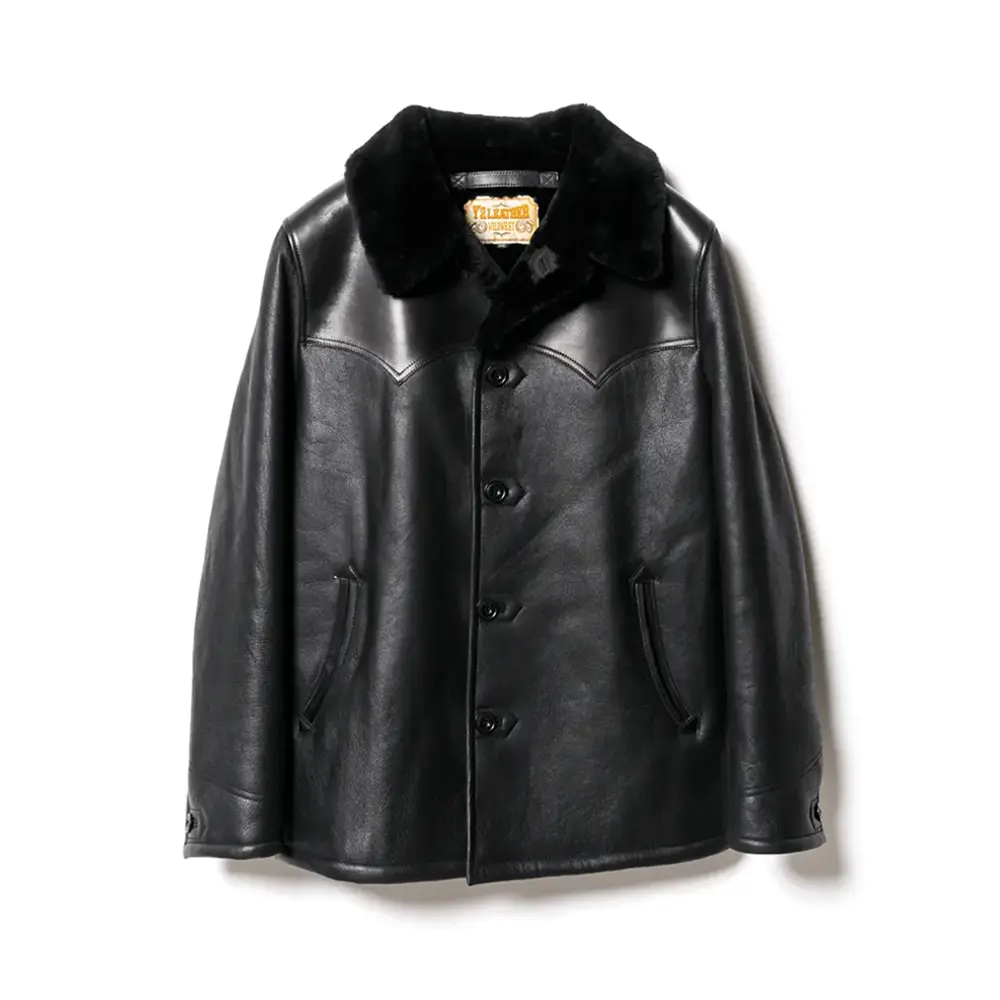 Y'2 LEATHER MERINO MOUTON WESTERN RANCH COAT
