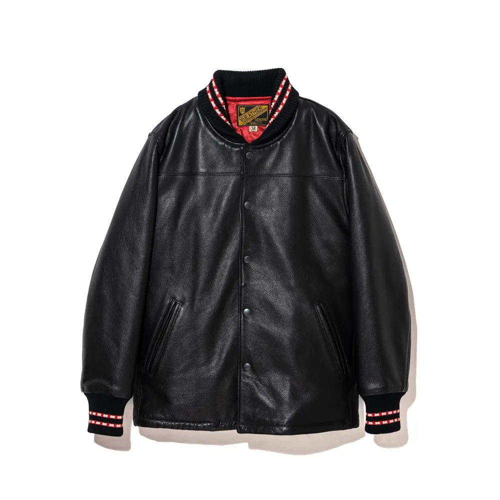 Y'2 LEATHER STEER OIL VARSITY JACKET
