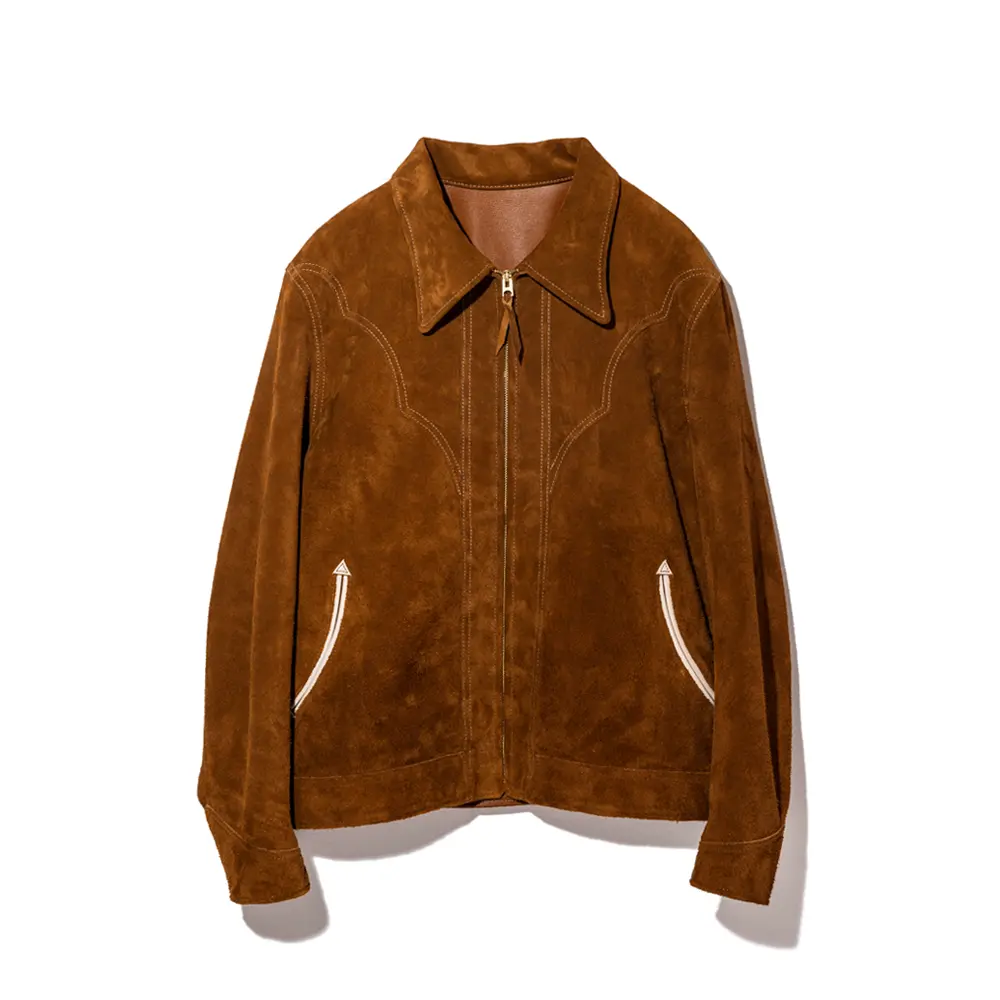 Y'2 LEATHER STEER ROUGHOUT & SADDLE HORSE WESTERN JACKET