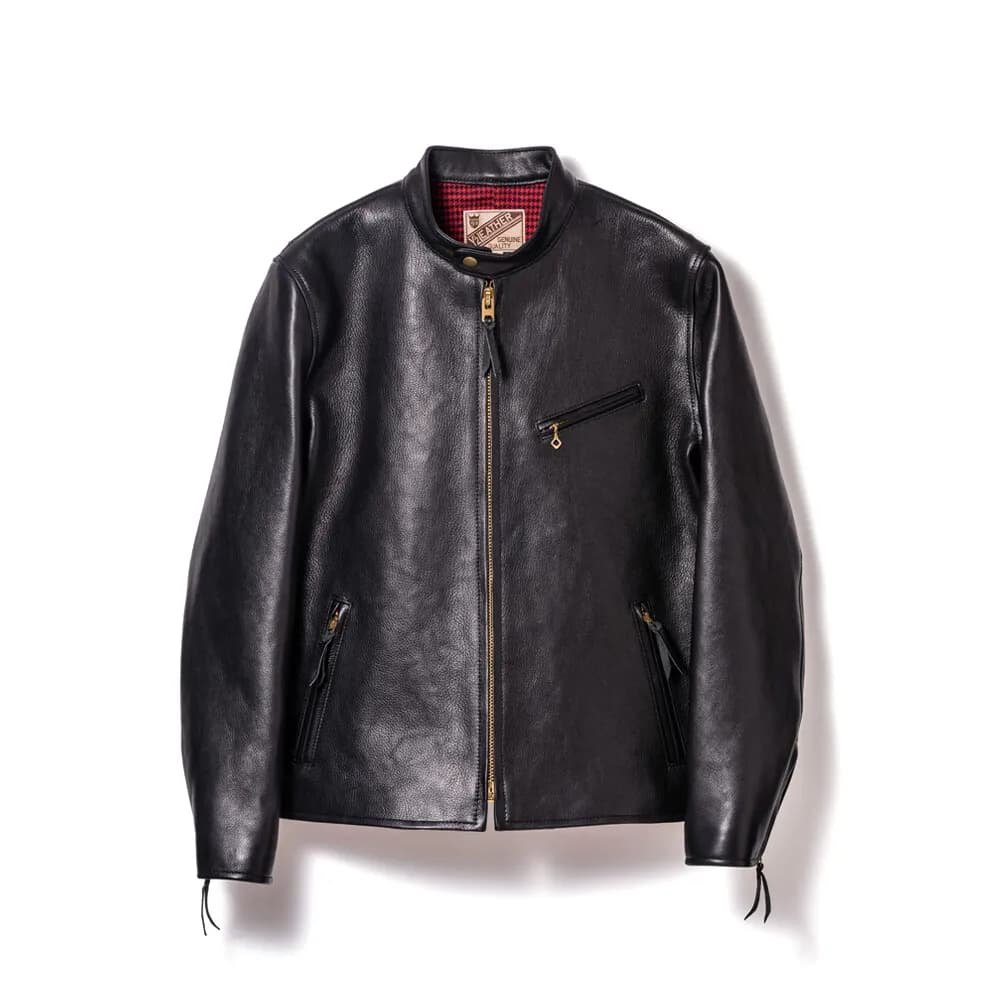 Y'2 LEATHER GOAT SKIN SINGLE BREASTED MOTORCYCLE JACKET