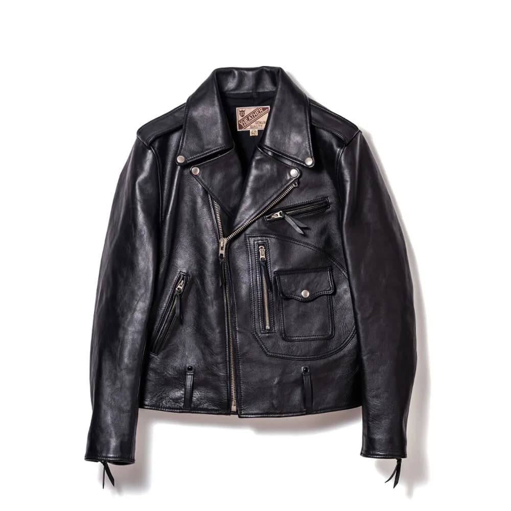 Y'2 LEATHER IRON TANNED HORSE D-POCKET DOUBLE BREASTED RIDERS