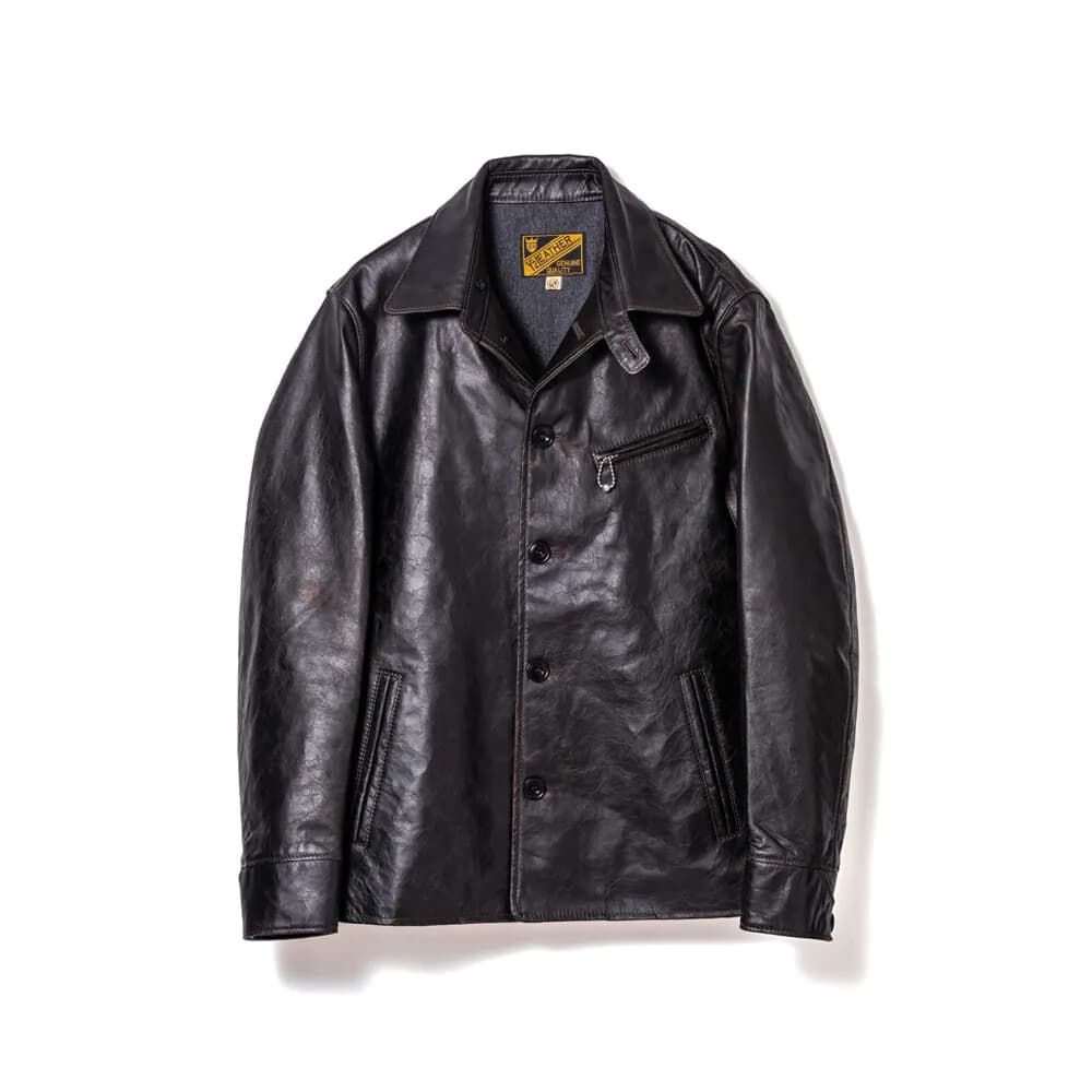 Y'2 LEATHER FADED HORSE CAR COAT
