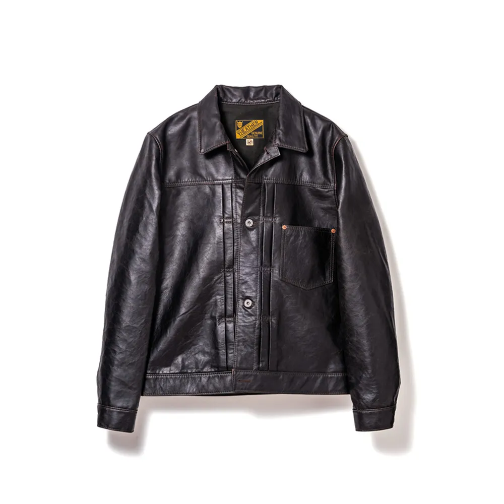 Y'2 LEATHER FADED HORSE WWII JEAN JACKET
