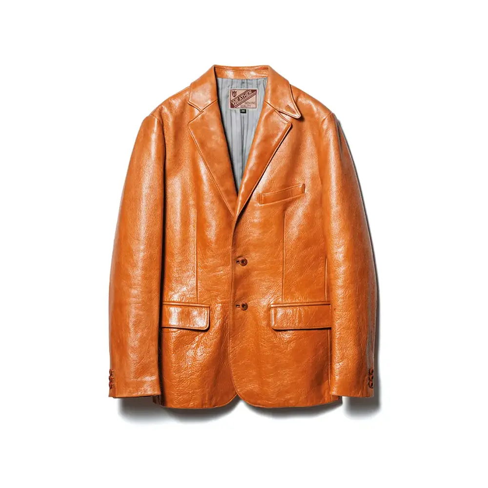 Y'2 LEATHER ANILINE HORSE TWO-BUTTON JACKET