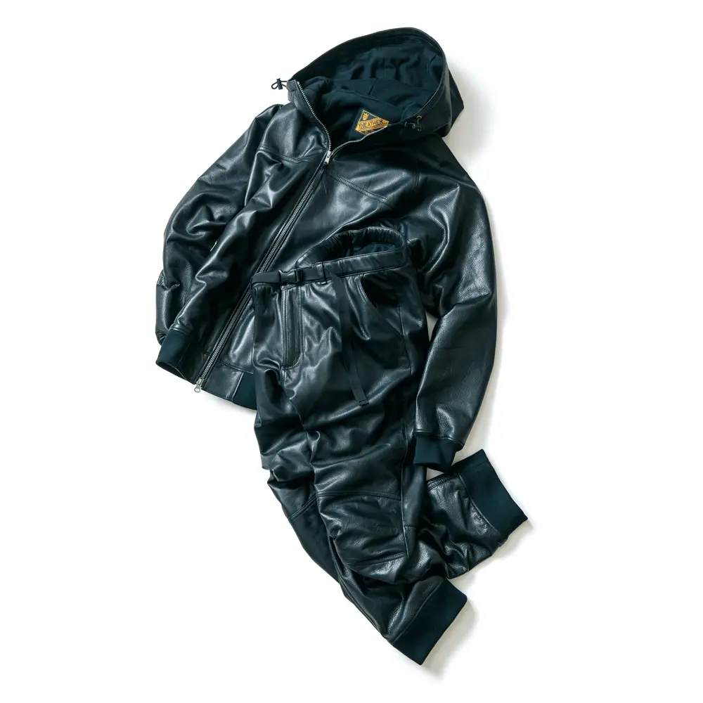 Y'2 LEATHER STEER OIL HOODED PARKA
