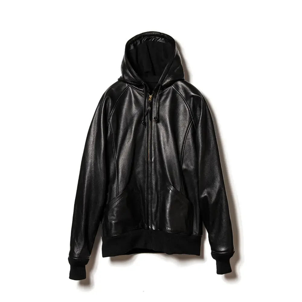 Y'2 LEATHER STEER OIL HOODED PARKA