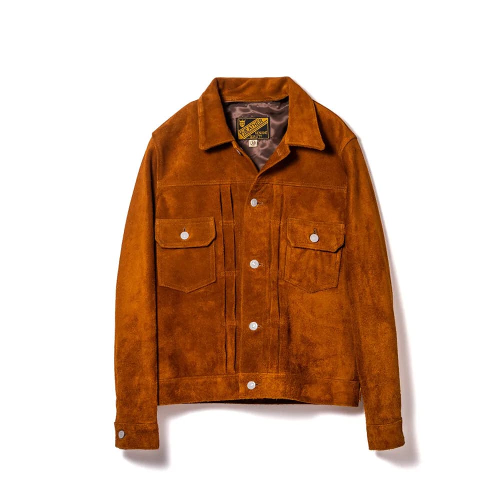 Y'2 LEATHER STEER ROUGHOUT TYPE II JEAN JACKET